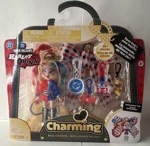Jakks Pacific DC Super-Villains Harley Quinn Charming Bag Charms Doll Set